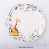 Lekoch 1pc 8inch Cartoon Fox Dinner Plate Ceramic Dinnerware Fruit Tray