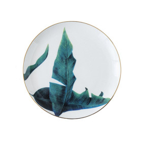 Lekoch Ceramic Plate Handcraft Leaf Gold Inlay Porcelain Dinner Plate Dinnerware--Leaf D