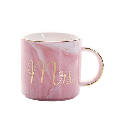 Lekoch Cylindrical Pink Ceramic Mug With Handgrip