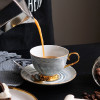 Lekoch Marble Design Coffee Cup Saucer Set Bone China Cup Tea Cup