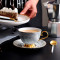 Lekoch Marble Design Coffee Cup Saucer Set Bone China Cup Tea Cup