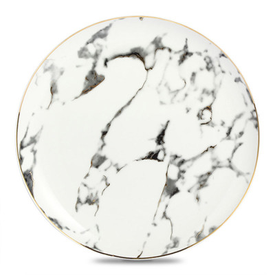 Lekoch 4 PCS Marble Pattern Porcelain Ceramic Dinnerware Set Steak Dish