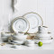 Lekoch European Marble Pattern Porcelain Ceramic Dinnerware Plates Bowls