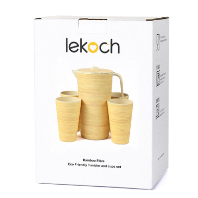 Lekoch Eco Friendly Bamboo Fiber Drinkware Set