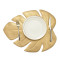 Lekoch 5Pcs Gold Leaf Placemat Waterproof Dining Table Mat Bowl Pads
