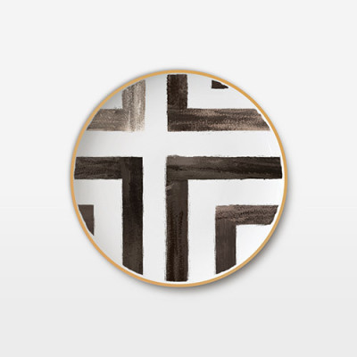 Lekoch 4 PCS Crossroad Pattern Porcelain Bone China Dinnerware Set