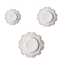 Lekoch 5pcs White Vintage Dinnerware set Dinner Plates
