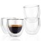 Lekoch 6PCS 80ML Heat-resistant Double Wall Glass Cup Beer Coffee Cup