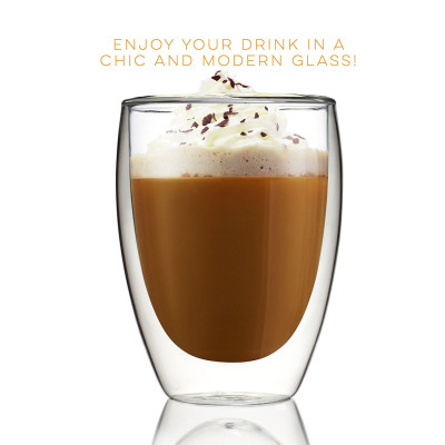 Lekoch 2PCS 350ML Heat-resistant Double Walled Glasses