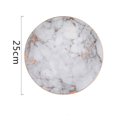 Lekoch Marble Plate Ceramic Dinner Plates - 25cm