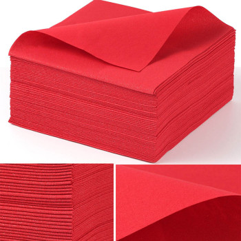 Lekoch 2-Ply Air-laid Disposables Paper Napkins in Red 50PCS