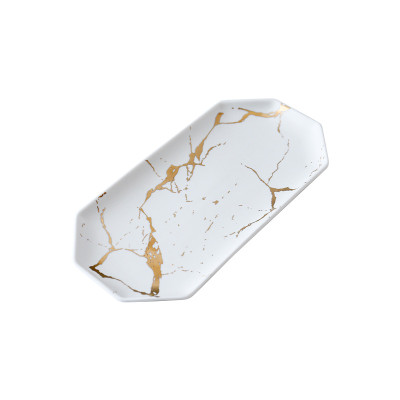 Lekoch Matte Marble Black/White Ceramic Plates Sushi Dishes