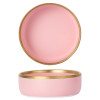 Lekoch Matte Pink Gilt-Edged Ceramic Bowls