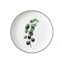 Lekoch Nordic Style Plate Ceramic Dinner Plates 8 inches--Leaf F
