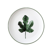 Lekoch Nordic Style Plate Ceramic Dinner Plates 8 inches-Leaf A