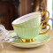 Lekoch Bone China Teacup Saucer Set Coffee Cup Green