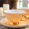 Lekoch Bone China Teacup Saucer Set Coffee Cup Yellow