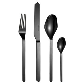 Lekoch Mirror Polish Black Flatware set of 4