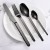 Lekoch Mirror Polish Black Flatware set of 4