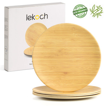 Lekoch Eco Friendly Bamboo Fiber Dinnerware Set Dinner Plates 4pcs