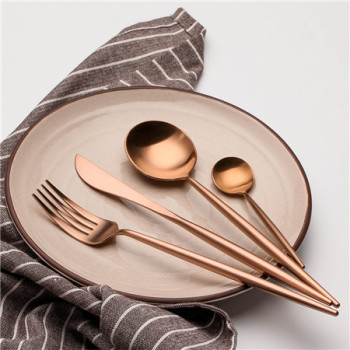 LEKOCH 4 PCS 18/10 Stainless-steel Flatware Set Portugal Classical ROSE GOLD