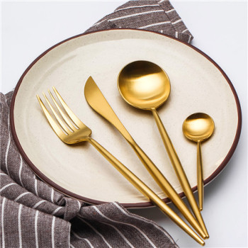 LEKOCH 4 PCS 18/10 Stainless Steel Flatware Set Portugal Classical GOLD