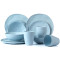 Lekoch® 16pcs Simulation ceramics blue Bamboo Fiber Dinnerware Set for 4