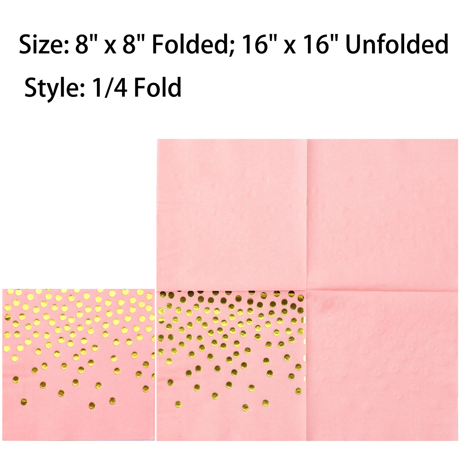 Lekoch Air-laid Disposables Paper White with Gold Dots Napkins 50PCS