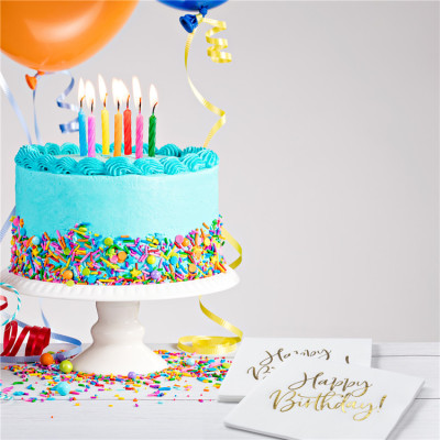 Lekoch Air-laid Disposables Paper Birthday Napkins 50PCS