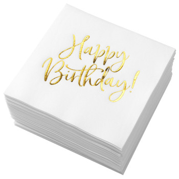 Lekoch Air-laid Disposables Paper Birthday Napkins 50PCS