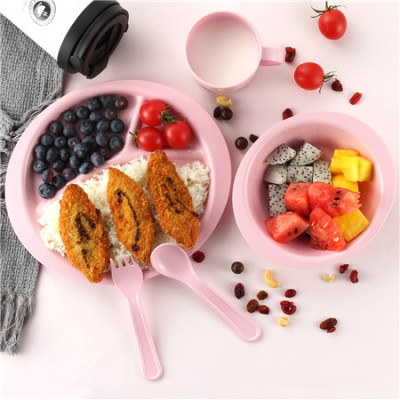 Lekoch biological kids pink baby dinnerware