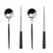 2set Black and sliver spoon with chopstick
