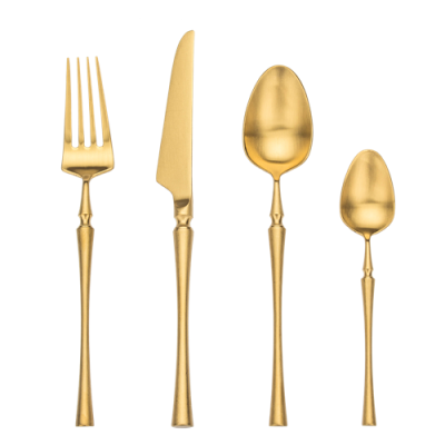 4pcs Azure Dragon Gold Cutlery Set