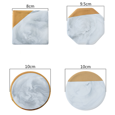 Lekoch 4 PCS Marble Ceramic Placemat Coffee Mats Mug Pads