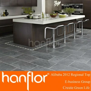 Pvc / piso de vinil folha de cor preta