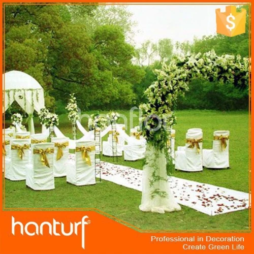 Turf falso exterior decoração de casamento