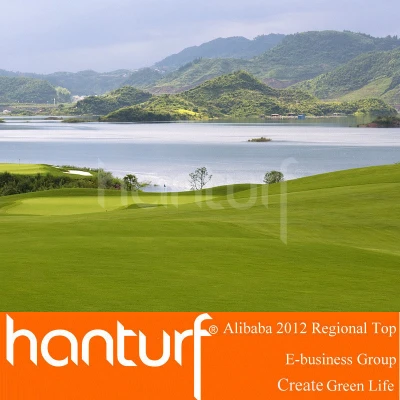 Top de luxo campo de golfe artificial turf gramado