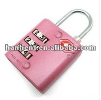 De color rosa 3 dial de seguridad cerraduras de combinación