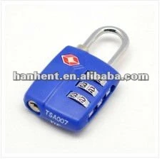 Cor azul TSA bagagem do curso de bloqueio