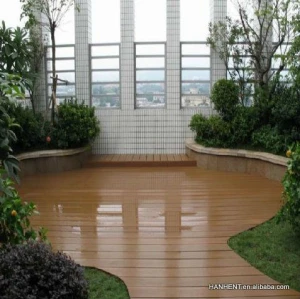 Plástico de madeira piso decking jardim