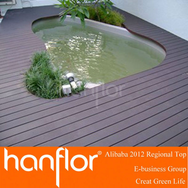 Exterior decorativo de madera compostie cubierta