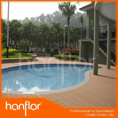 Wpc decks de madeira ao ar livre composto decks folha
