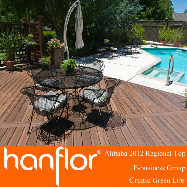 Resistente a la intemperie hueco exterior wpc decking