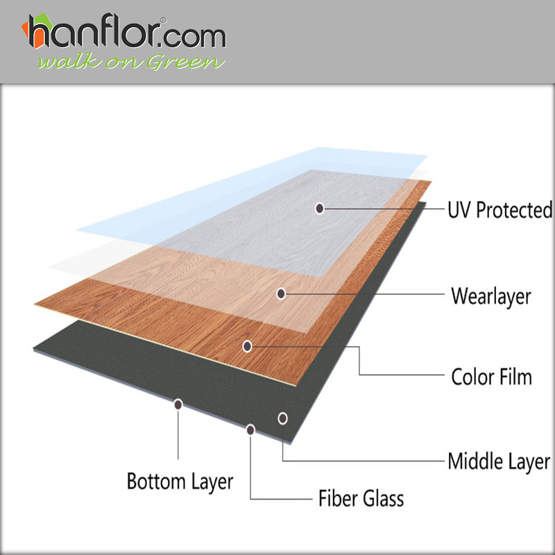 hanflor pvc tile vinyl plank anti-slip water proof flooring granite looking slate long-lasting sound absorption