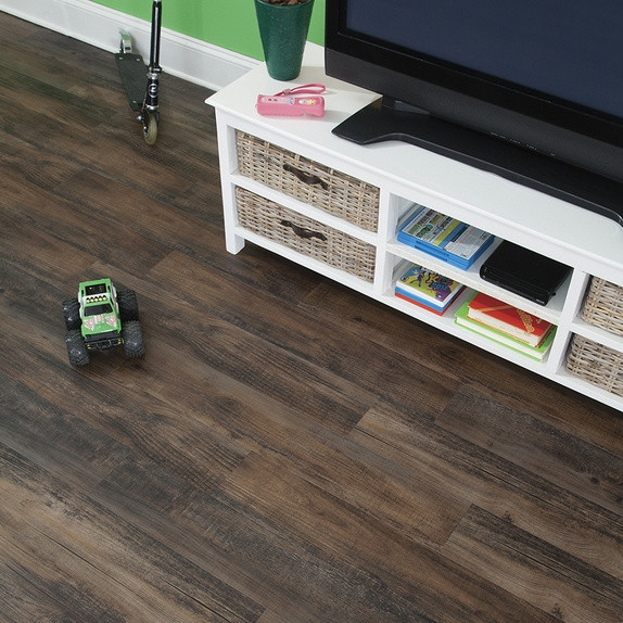 Vinyl Flooring with Brown Color Wood Looking