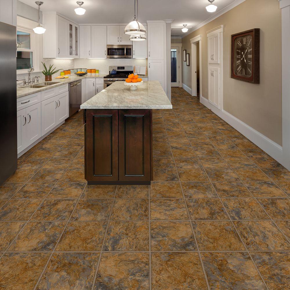 Vinyl floor deals stone look