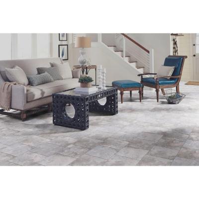 Hanflor LVT Vinyl Tile Click Vinyl Tile Flooring Grey 12'' X24'' 4.2mm Stone Look Click Lock PTS 1005