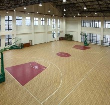 Hanflor 4.5mm Top Quality Wood Look PVC Flooring Vinyl Sheet Roll For Basketball Court