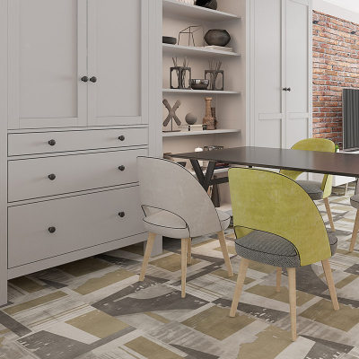 Hanflor Carpet Look LVT Vinyl Tile 3mm Vinyl Floor Tiles 18''x18'' 2.0mm Realistic Visuals HTS 8046