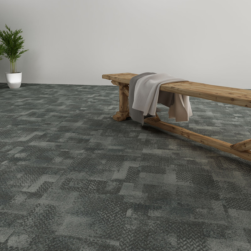 Hanflor Carpet Look LVT Vinyl Tile Dryback 18''x18'' 2mm Glue Vinyl ...